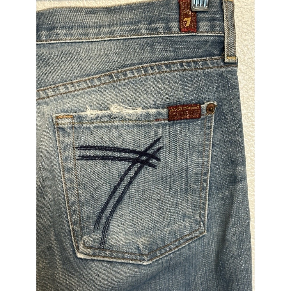 7 Seven for All Mankind DOJO Flare Jeans Y2K Women's Size 28X32  Embroidered USA